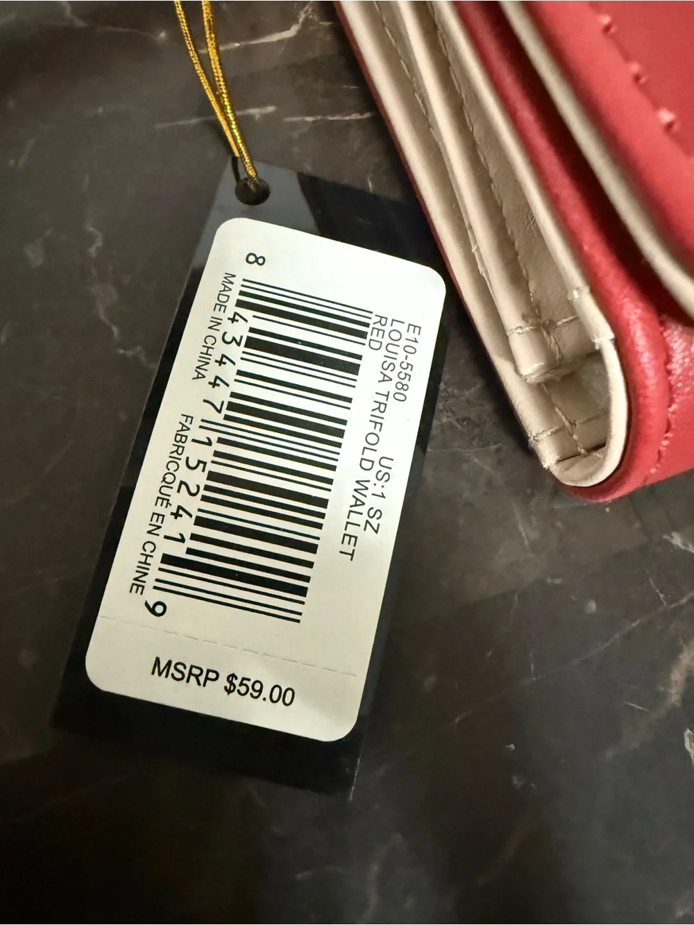 bebe Red Quilted Script Logo Continental Wallet